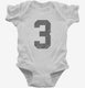 Number 3 Monogram white Infant Bodysuit