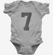Number 7 Monogram grey Infant Bodysuit