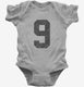 Number 9 Monogram grey Infant Bodysuit