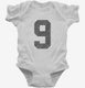 Number 9 Monogram white Infant Bodysuit