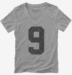 Number 9 Monogram Womens V-Neck Shirt