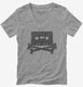Old School Music Pirate grey Womens V-Neck Tee