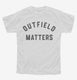 Outfield Matters Funny Baseball white Youth Tee