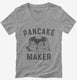 Pancake Maker grey Womens V-Neck Tee