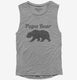 Papa Bear Funny Fathers Day Gift grey Womens Muscle Tank