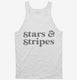 Patriotic 4th of July Cursive Stars and Stripes white Tank