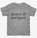 Patriotic 4th of July Cursive Stars and Stripes grey Toddler Tee
