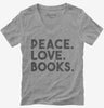 Peace Love Books Womens Vneck