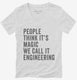 People Call It Magic We Call It Engineering white Womens V-Neck Tee