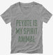 Peyote Is My Spirit Animal grey Womens V-Neck Tee