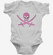 Pink Pirate Skull And Crossbones white Infant Bodysuit
