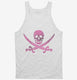 Pink Pirate Skull And Crossbones white Tank