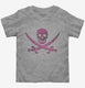 Pink Pirate Skull And Crossbones grey Toddler Tee