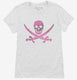 Pink Pirate Skull And Crossbones white Womens