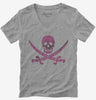 Pink Pirate Skull And Crossbones Womens Vneck Tshirt 48b7f321-81d2-4068-a53e-c4725303406a 666x695.jpg?v=1700596592