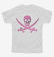 Pink Pirate Skull And Crossbones  Youth Tee
