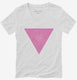 Pink Triangle white Womens V-Neck Tee