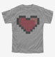 Pixel Heart 8 Bit Love grey Youth Tee