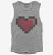 Pixel Heart 8 Bit Love grey Womens Muscle Tank