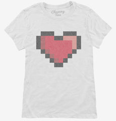 Pixel Heart 8 Bit Love Womens T-Shirt