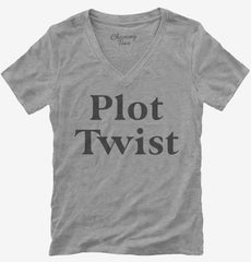 Plot Twist Pregnancy Announcement Womens V-Neck Shirt