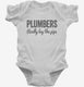 Plumbers Lay The Pipe white Infant Bodysuit