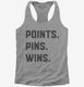 Points Pins Wins Wrestling  Womens Racerback Tank