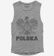 Poland Eagle Polska Polish grey Womens Muscle Tank