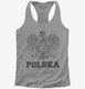 Poland Eagle Polska Polish grey Womens Racerback Tank