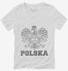 Poland Eagle Polska Polish white Womens V-Neck Tee