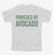 Powered By Avocado white Youth Tee