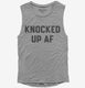 Pregnancy Announcement Knocked Up AF grey Womens Muscle Tank