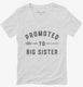 Promoted to Big Sister New Baby Announcement white Womens V-Neck Tee