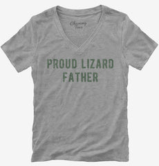 Proud Lizard Father Womens V-Neck Shirt