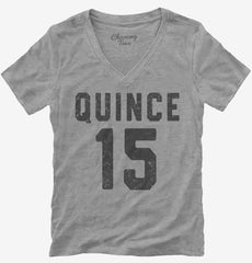 Quince Cumpleanos Womens V-Neck Shirt
