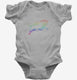 Rainbow Colored Unicorn grey Infant Bodysuit