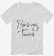 Raising Twins Mother of Twins white Womens V-Neck Tee