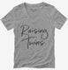 Raising Twins Mother of Twins grey Womens V-Neck Tee