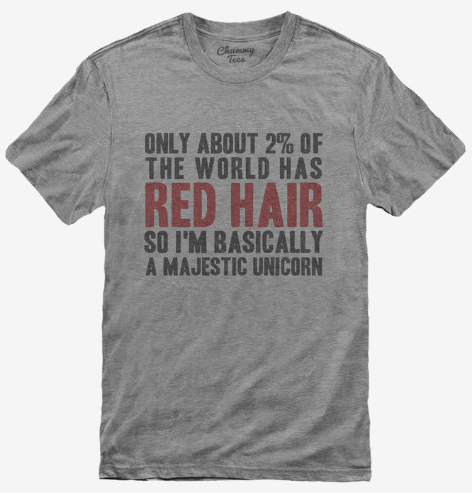 Red Hair Unicorn T-Shirt