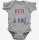 Red White And BBQ grey Infant Bodysuit