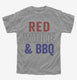 Red White And BBQ grey Youth Tee