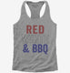 Red White And BBQ grey Womens Racerback Tank