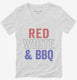 Red White And BBQ white Womens V-Neck Tee
