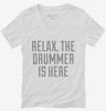 Relax The Drummer Is Here Womens Vneck Shirt 666x695.jpg?v=1700487488