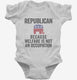 Republian Because Welfare Is Not An Occupation white Infant Bodysuit