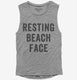 Resting Beach Face grey Womens Muscle Tank