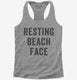 Resting Beach Face grey Womens Racerback Tank