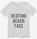 Resting Beach Face white Womens V-Neck Tee