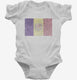 Retro Vintage Andorra Flag white Infant Bodysuit