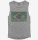 Retro Vintage Brazil Flag  Womens Muscle Tank